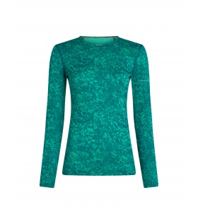 Мерино Блуза Icebreaker Merino 200 Oasis Long Sleeve Crewe Moss Bloom AOP W's