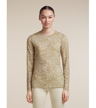 Мерино Блуза Icebreaker Merino 200 Oasis Long Sleeve Crewe Moss Bloom AOP W's