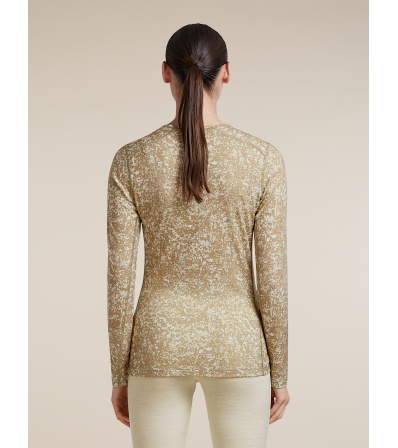 Мерино Блуза Icebreaker Merino 200 Oasis Long Sleeve Crewe Moss Bloom AOP W's