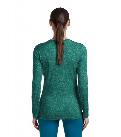 Мерино Блуза Icebreaker Merino 200 Oasis Long Sleeve Crewe Moss Bloom AOP W's