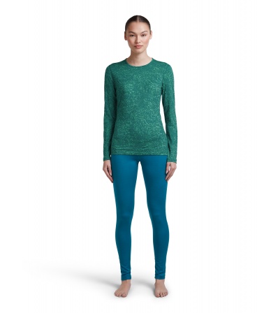 Мерино Блуза Icebreaker Merino 200 Oasis Long Sleeve Crewe Moss Bloom AOP W's