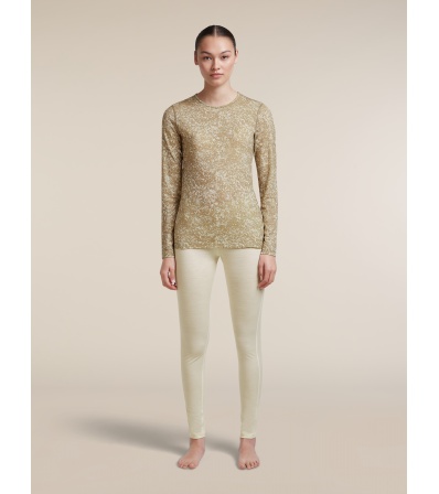 Мерино Блуза Icebreaker Merino 200 Oasis Long Sleeve Crewe Moss Bloom AOP W's