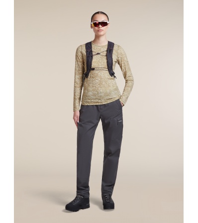 Мерино Блуза Icebreaker Merino 200 Oasis Long Sleeve Crewe Moss Bloom AOP W's