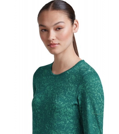 Мерино Блуза Icebreaker Merino 200 Oasis Long Sleeve Crewe Moss Bloom AOP W's