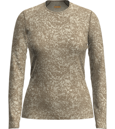 Мерино Блуза Icebreaker Merino 200 Oasis Long Sleeve Crewe Moss Bloom AOP W's