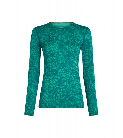 Мерино Блуза Icebreaker Merino 200 Oasis Long Sleeve Crewe Moss Bloom AOP W's